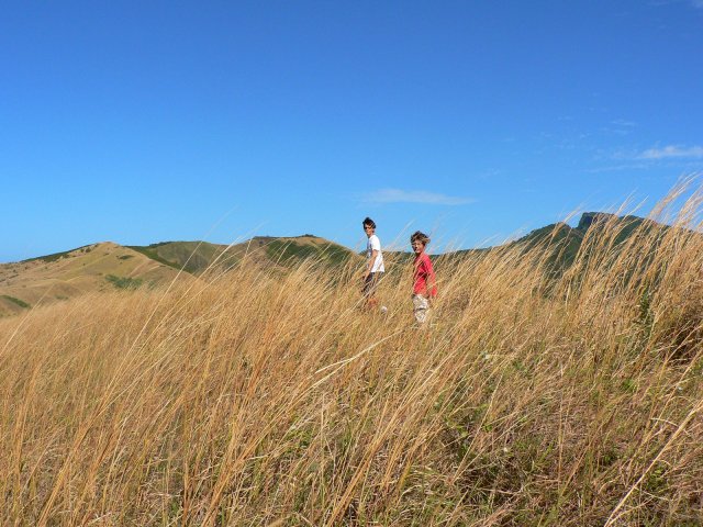 64- Romain et Bastien dans les herbes et le vent 
